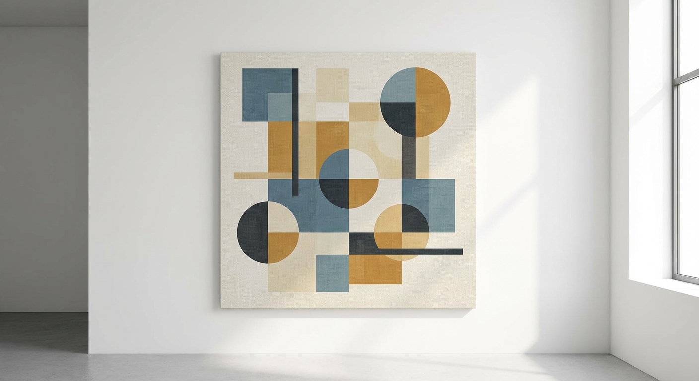 Minimalist geometric abstract art in warm tones